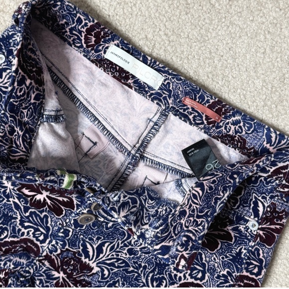 Anthropologie Pilcro Corduroy High Rise Skinny Jeans Floral Fall Print Purple - Picture 8 of 12